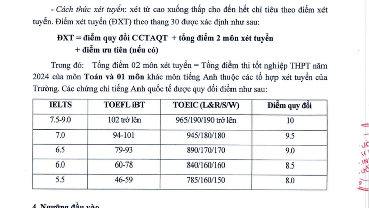 Cách thức xét tuyển và quy đổi điểm nhóm đối tượng 2